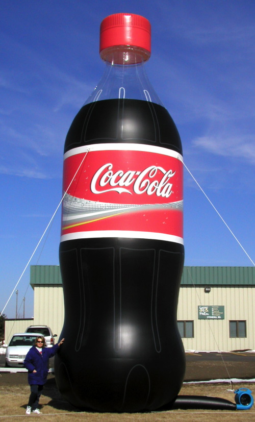 Inflatable Cans and Bottles 30' coca-cola